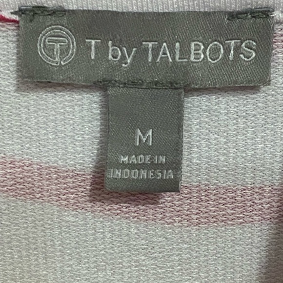 T by Talbots Pink Wave Stripe Full Zip Jacket Size Medium - Picture 8 of 16